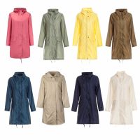 Freesmily Womens Stylish Raincoat Waterproof Rain Poncho with Hood  and Pockets