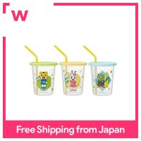 3 tumblers with skater straw 320ml Shimajiro Sports Made in Japan SIH3ST