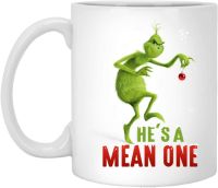 Dr. Seuss The Grinch เขาเป็นค่าเฉลี่ยแก้วกาแฟคริสต์มาสแก้วกาแฟลายคริสต์มาสของขวัญแก้วกาแฟคริสต์มาสขนาด11ออนซ์