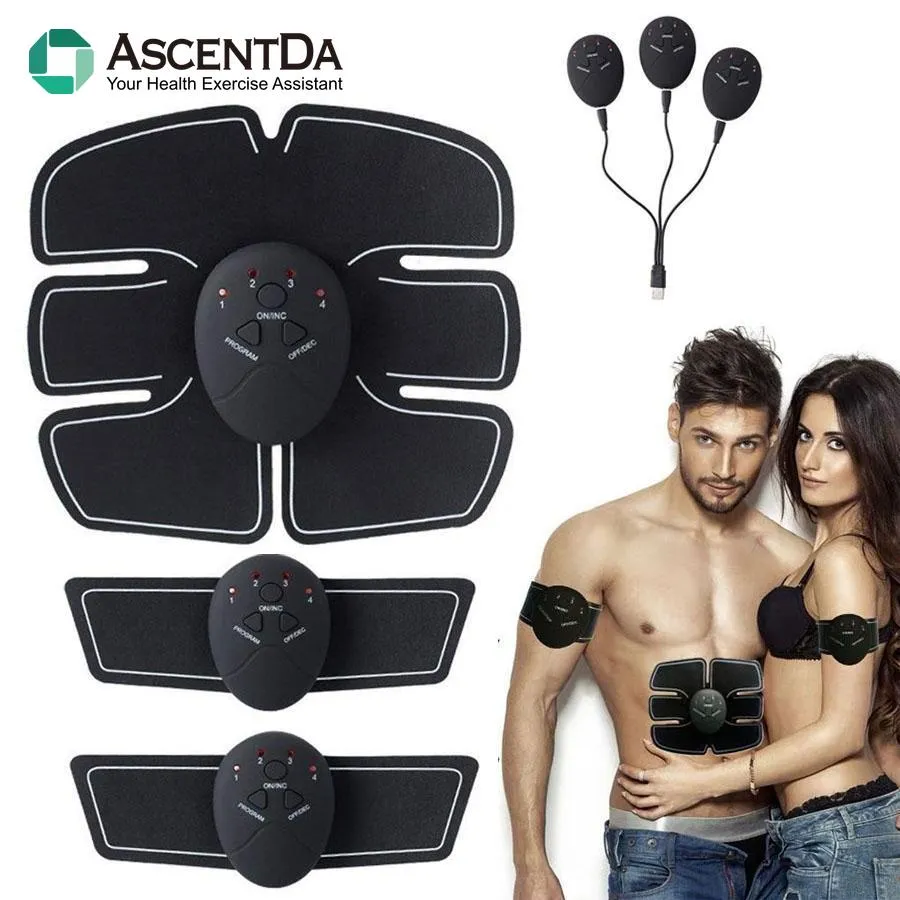 Cheap EMS Wireless Muscle Stimulator Trainer Smart Fitness Abdominal  Training Electric Weight Loss Stickers Body Slimming Massager