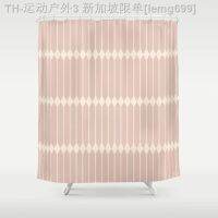 【CW】∈◈  Linear Pattern Curtains Bathtub Personality Shower with Hooks