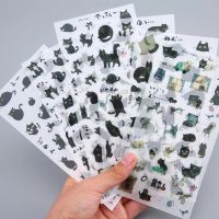 6 pcs/pack Cute Black Cat Decorative Stationery Stickers Scrapbooking Diy Diary Album Stick Lable Stickers Labels