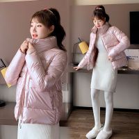 HOT14★2023 Autumn Winter Women Parkas Jackets Cal Stand Collar Shiny fabric Thick Warm padded Coats Female Winter Outwear Jackets