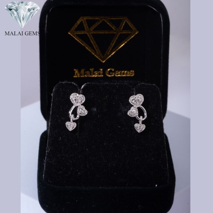 malai-gems-ต่างหูเพชร-เงินแท้-silver-925-เพชรสวิส-cz-เคลือบทองคำขาว-รุ่น21005629-แถมกล่อง-ต่างหูcz-ต่างหูเงินแท้