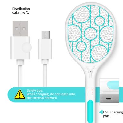 ไม้เทนนิสไฟ Led ไม้ตบยุงฆ่าไม้แร็คเก็ตมือถือแบบชาร์จไฟได้นักฆ่าช็อตไฟฟ้าไม้ตีแมลงแมลงวันชาร์จ USB
