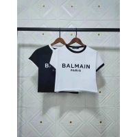 Frederic BALMAIN เสื้อยืดคอกลม แขนสั้น พิมพ์ลายโลโก้ตัวอักษร ทรงหลวม เข้ากับทุกการแต่งกาย แฟชั่นฤดูร้อน สําหรับผู้หญิง 2023