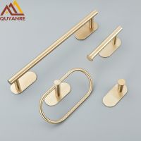 【jw】☸✤℡  Escovado Ouro Banho Hardware Set Papel Titular Toalheiros Robe Hook Bar Toalha Aço Inoxidável Acessórios do banheiro sem