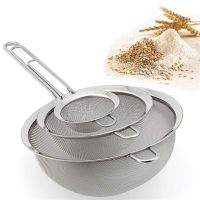 【LZ】﹉☾♛  Peneira de aço inoxidável para farinha de cozinha durável portátil peneira peneira óleo utensílios de cozinha 1 peça