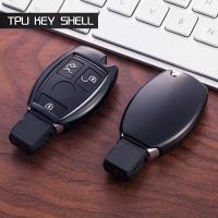 ☃▨ Soft TPU Car Key Cover Case Bag Shell Holder Skin for Mercedes Benz W203 W210 W211 W204 E S CLS CLK CLA SLK C350 E550 Key