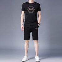 【hot seller】 thin breathable mens short-sleeved suit 2021 new trendy casual sports two-piece