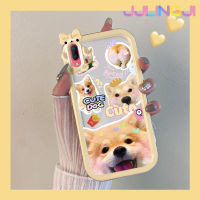 Jjlingji เคสสำหรับ VIVO Y93 Y93S Y91C เคสการ์ตูนสุนัขน่ารักสีสันสดใสน่ารักน้อยมอนสเตอร์เลนส์กล้องถ่ายรูปแบบนิ่มกันกระแทกแบบใสเคสมือถือความคิดสร้างสรรค์โปร่งใสเคสป้องกันซิลิโคนเรียบง่าย