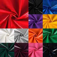 Shiny Glossy Soft Vinyl Patent Leather Fabric Elastic PVC Fabric Material for Dress Upholstery 140CM Wide Sold By Meter