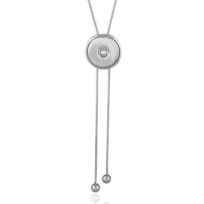 JDY6H NEW Metal Adjustable Necklace 70CM Charm beauty round button fit DIY 18MM snap buttons jewlery wholesale DJ0075