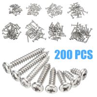 200 Pcs Stainless Steel Kepala Datar Sekrup Self-Tapping 8 Ukuran Bermacam Kit M3 x 6/8 /10/12/14/16/18/20