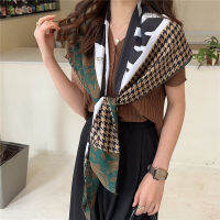 HotFashion ซาตินผ้าคลุมไหล่ซัมเมอร์บีช Stoles ตารางผ้าพันคอไหมสำหรับผู้หญิงออกแบบพิมพ์ฮิญาบใหม่ห่อผ้าเช็ดหน้าผ้าพันคอ2023ใหม่