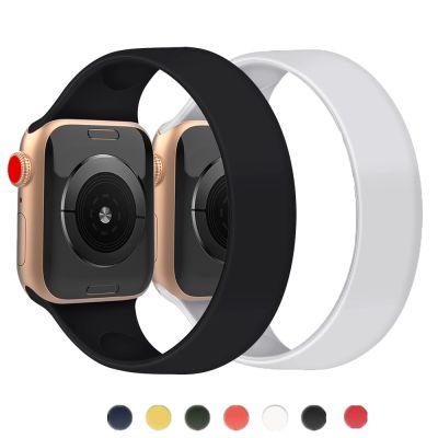 Solo Loop for Apple Watch Band 40mm 44mm 45mm/41mm 38mm 42mm Elastic Belt Silicone bracelet iWatch series 7/6/5/4/3/SE Strap