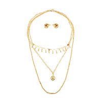 New Beads Womens Neck Chain Necklace Gold Color Goth Chocker Jewelry On The Neck Pendant Earing 2021 Collar For Girl