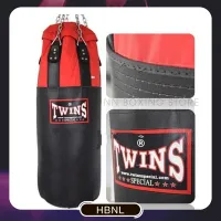 Twins Special ทวินส์ สเปเชียล กระสอบทราย HBNL สีดำ-แดง (Size M,L) ผลิตจากหนังแท้100%และไนล่อน (ไม่บรรจุ) Heavy Bag Black-Red Genuine Leather and Haft Nylon Training MMA