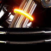 2ชิ้นมอเตอร์ไซค์ LED 39มม.-41มม. ส้อมเลี้ยวสัญญาณไฟแถบสำหรับ Harley Victory