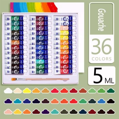 【CC】◊▥۞  Watercolor Paint Set Tubes Gouache Pigment 5ml 12/18/24/36 Colors for Student Painters Beginners