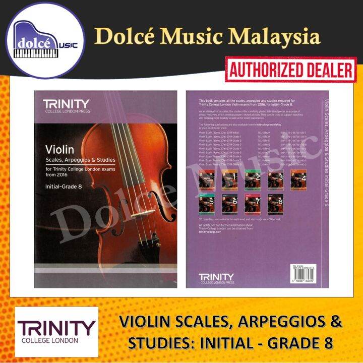 Trinity Violin Scales, Arpeggios & Studies Initial Grade 8 Lazada