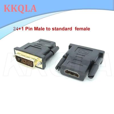 QKKQLA HDMI-compatible Female to DVI 24+1 Pin Male Adapter Converter Cable connector for PC PS4 TV 1080p DVI Adapter