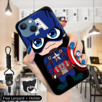 GGK เคสเคสสำหรับ Apple iPhone 15 Pro Max 15 15 Pro กันกระแทก,เคส TPU ลายการ์ตูน Marvl Avenger Ironman Captain สไปเดอร์แมนเคสอเมริกันเคสซิลิโคนนิ่มแหวนใส่นิ้วสายคล้อง