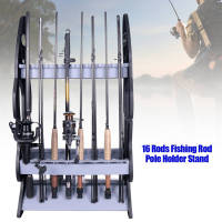 Fishing Pole Rack ผู้ถือคันเบ็ดตกปลาพลาสติกผู้ถือเสายืนออแกไนเซอร์แร็คสำหรับ 16