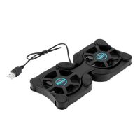 Foldable USB Cooling Fan CPU Cooler Mini Octopus Notebook Cooler Pad Quiet Stand Double Fans for 7-15 Inch Notebook Laptop