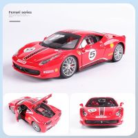 Bburago โมเดลรถซูเปอร์คาร์แบบหล่อ1:24โลหะผสมสีแดงของ Ferrari 458ของขวัญของเล่นสะสม