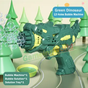 Electric Bazooka Bubble Maker Gun 32 Holes Dinosaur Soap Bubble