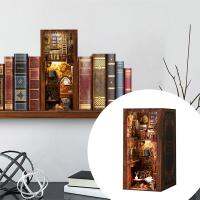 3D ไม้ปริศนา Bookend สำหรับตกแต่งชั้นวางของ Light Up ผู้ถือหนังสือสำหรับเด็กอายุมากกว่า14ปีชุด Bookend ไม้ชั้นวางหนังสือแทรก3D ปริศนาไม้ DIY Bookend Decor Building Set Light Up ผู้ถือหนังสือ