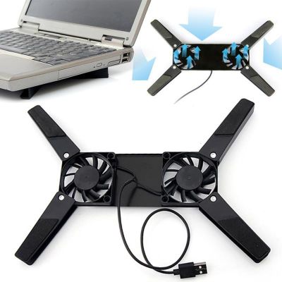 Laptop Desktop Stand Dual Cooling Fans Laptop Cooling Pad Foldable Stand Computer Components Laptop Table Folding Stand