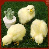 SHIWEI732880294 สีเหลืองทาเล็บ ลูกไก่กำมะหยี่ vocalize แบบจำลองฉาก อีกาลูกไก่ นกเหมือนจริง ของขวัญสำหรับเด็ก ของตกแต่งบ้าน ไก่ขนยาวจำลอง