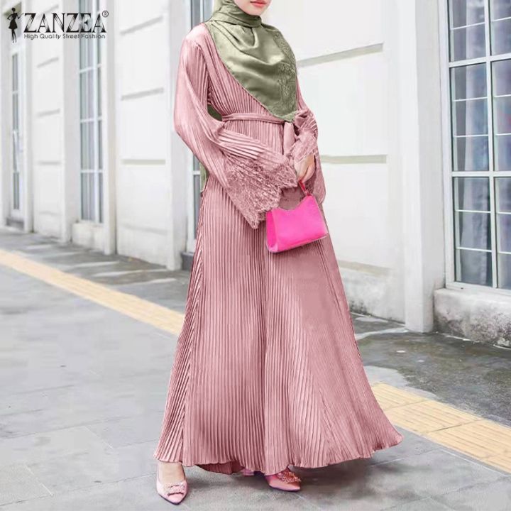 zanzea-women-pleated-lace-flared-lace-long-sleeved-muslim-maxi-dress