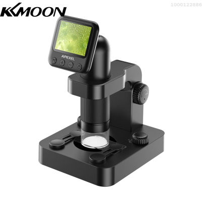 Kkkmoon APEXEL กล้องจุลทรรศน์ดิจิทัล USB MS003เด็ก2.0นิ้วขยาย20X-100X หน้าจอ LCD 2MP ภาพถ่าย1080P วิดีโอในตัวไฟแอลซีดีแบตเตอรี่พร้อมกระเป๋าเก็บของฐานปรับได้