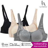 La Selina เสื้อชั้นในผญ ชุดชั้นในหญิง Sport Bra Full Support เสื้อในไร้โครง ฟองน้ำบาง4mm เนื้อผ้านุ่ม ระบายอากาศได้ดี สินค้าเกรดพรีเมี่ยม พร้อมส่ง