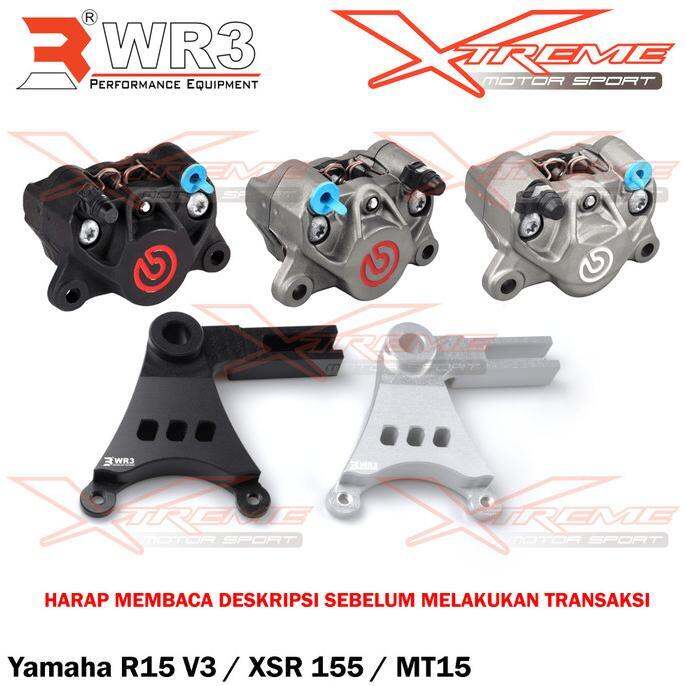 Breket Kaliper Wr3 Belakang Yamaha R15 V3 With Brembo 2P1P Red Logo