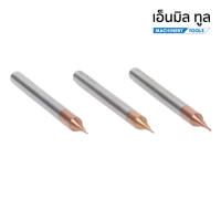 เอ็นมิลคาร์ไบด์ 2ฟัน ปลาย 0.2-0.8 แข็ง55HRC เคลือบสีทองแดง-Carbide Endmill 2Flute ทังสเตนคาร์ไบด์