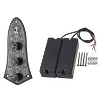 HR-1 Pcs Engraving Harness Control Panel &amp; 2 Pcs 5 String Bass Pickup Humbucker Neck Electric Bass Guitar Pickup