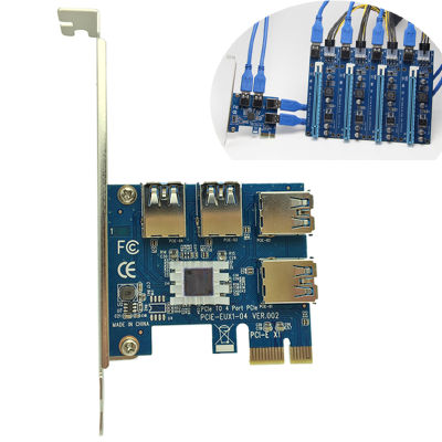 4สล็อต PCI-E 1ถึง4 PCI Express 16X สล็อตภายนอก Riser การ์ดอะแดปเตอร์บอร์ด PCIE Multiplier การ์ดสำหรับ BTC Miner