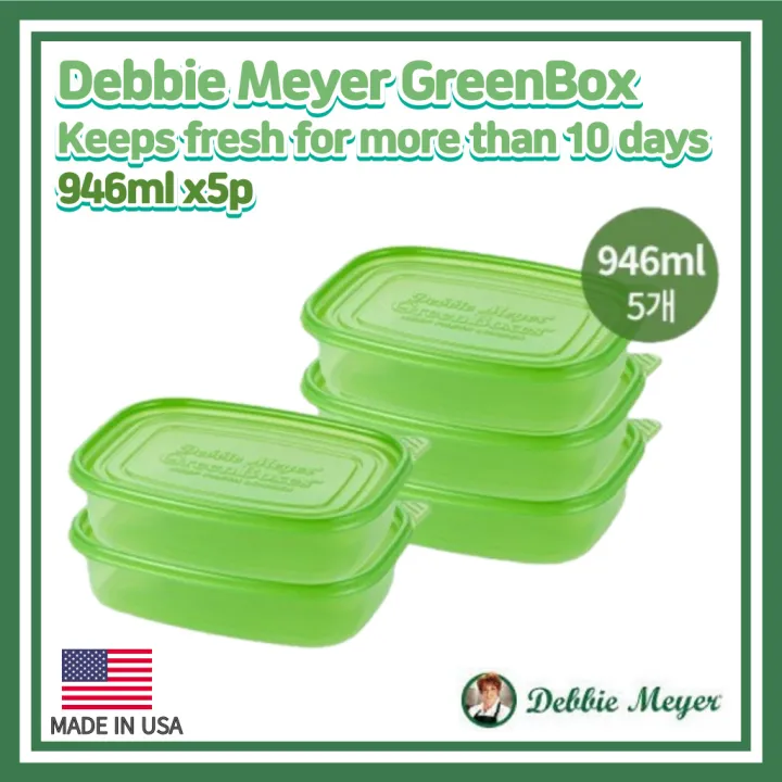 Made in USA Debbie Meyer Green Boxes Ultra Light 946ml 5p Set Keeps fresh  for more than 10 days Containers/BPA Free/Food Storage  Dispenser/Indefinitely Reusable/Microwave and Dishwasher Safe/ Fruits,  Vegetables, Baked Goods and