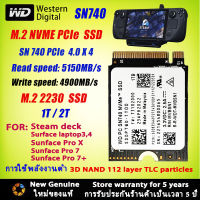 WD SSD 2230 SN740 1TB/2TB M.2 NVME 2230 PCLE 4.0x4 SSD for surface Prox laptop compatible with Steam deck Western Digital SSD 2230