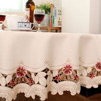 Top European Garden embroidered Tablecloth Round dining table cloth tea cabinet cover elegant table cloths cofee table decor