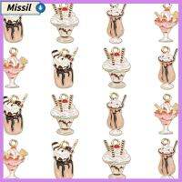 MISSIL 40ชิ้น21-23มม. ยาวเคลือบไอศครีมชาร์ม1-1.3มม. ความหนา1.8มม. ในขนาดหลุมเคลือบถ้วยไอติมแท่งขนมหวานหวานเครื่องราง4รูปแบบน่ารักๆขนมหวานรูปอาหารหวานฤดูร้อนงานฝีมือ DIY เสน่ห์ของหวาน