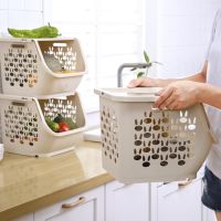 1 Set Storage Basket Hollow-design PP Wide Application Kitchen Vegetable Storage Rack Storage Organizer Bedroom Supply