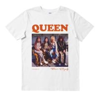 Queen - โบฮีเมียน สีขาว | เสื้อยืด พิมพ์ลายวงดนตรี | เพลงเมอร์ช | Unisex | เสื้อยืด พิมพ์ลายวง Band MERCH MUSIC | ร็อคคล