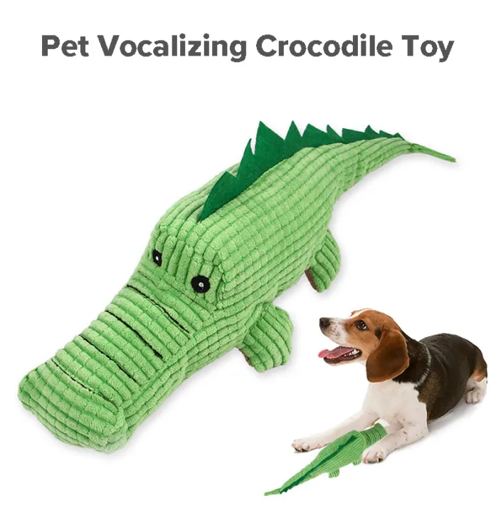 DY Loving Pet Plush Toys Dog Vocal Toy Crocodile Funny Cute Labrador