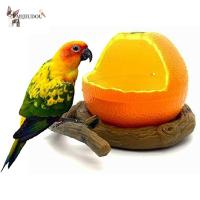 MIJIUDOU Conure นกแก้ว รูปร่างผลไม้ สร้างสรรค์ น่ารักค่ะ การ N1N อุปกรณ์เสริมกรง ถ้วยดื่ม ชามใส่อาหารนกแก้ว เครื่องให้อาหารนก