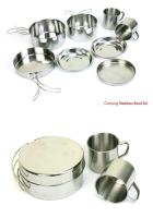 ชุดหม้อสนาม Camping Cooking Set หม้อแคมป์ปิ้ง 3-4 คน ชุดหม้อพกพา เซ็ต 8 ชิ้น หม้อแคมป์ปิ้งสแตนเลส